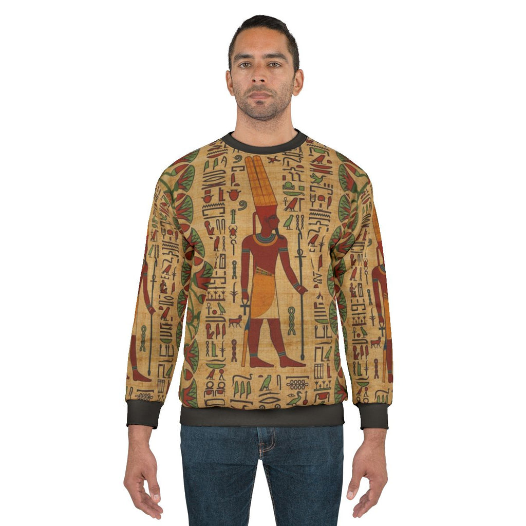 Amun Ra Egyptian Mythology Papyrus Print Sweatshirt