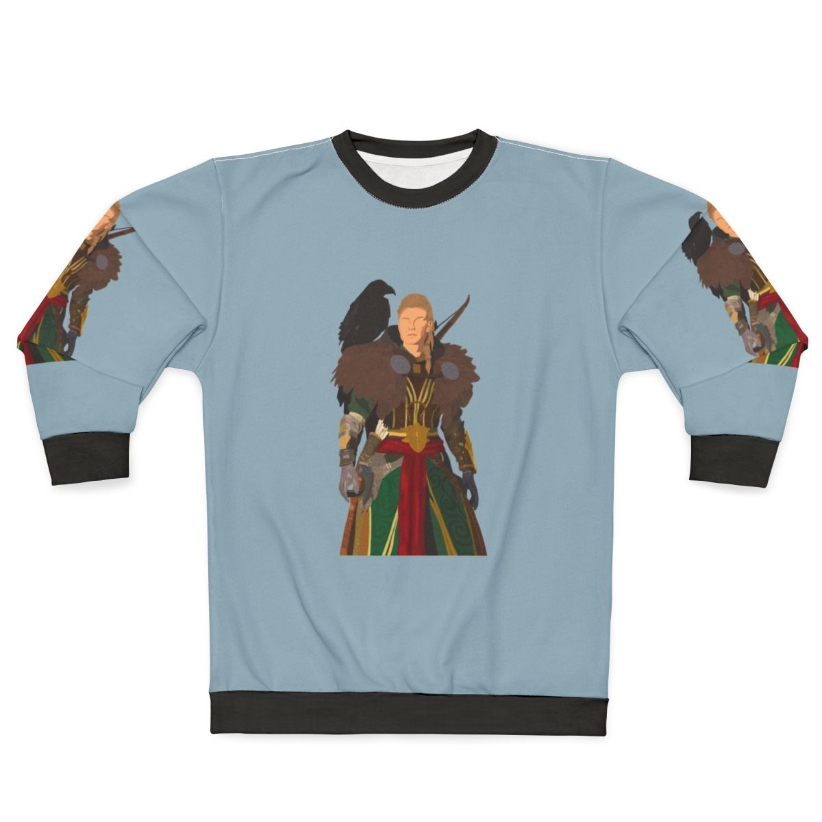 Eivor Sweatshirt with Raven Graphic Design
