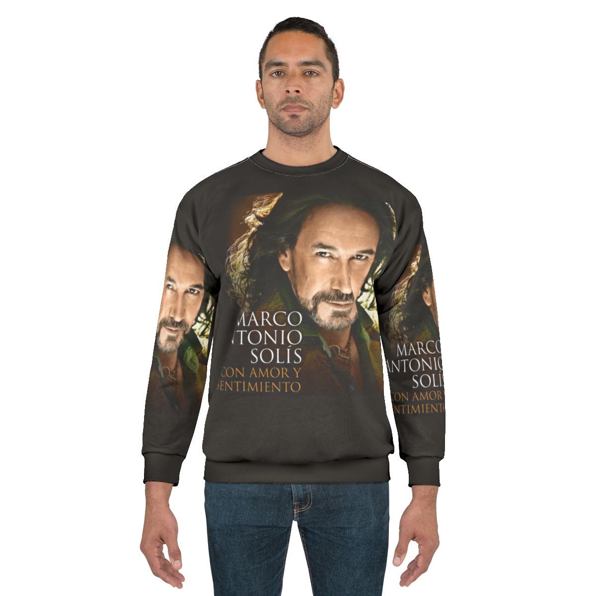 El Buki Loteria Card Sweatshirt featuring iconic Hispanic music artist Marco Antonio Solis