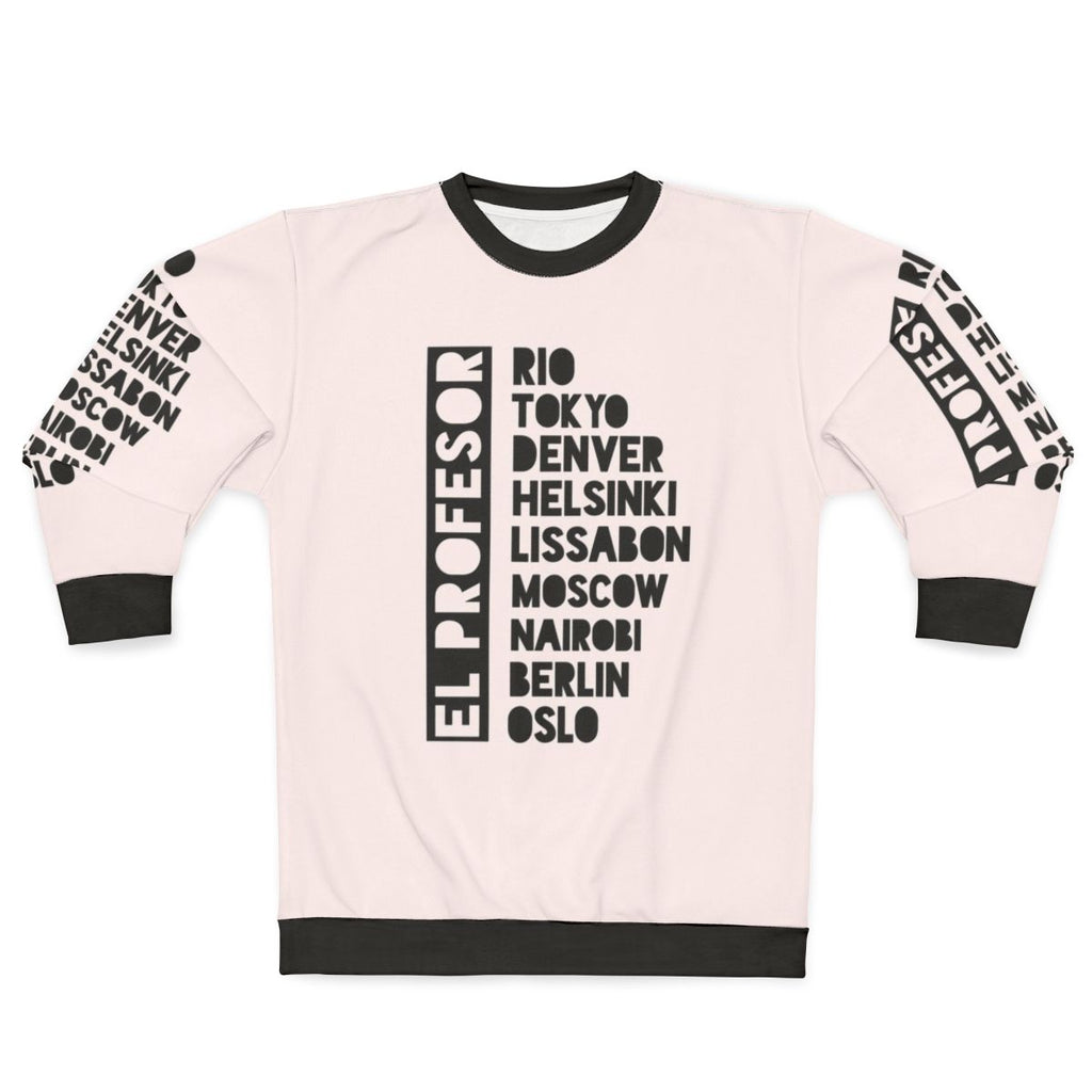 El Profesor' Black Text Premium Sweatshirt from Money Heist