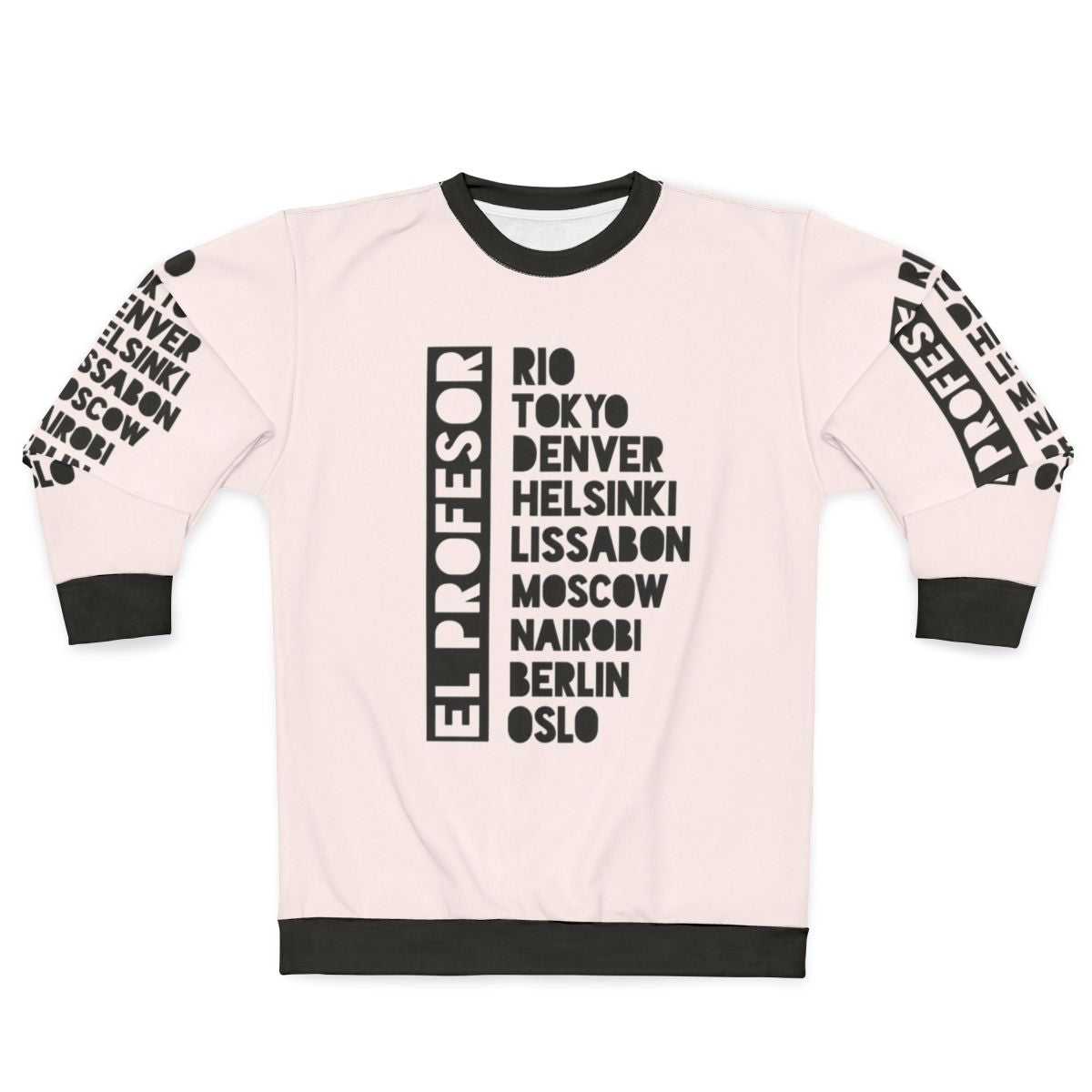 El Profesor' Black Text Premium Sweatshirt from Money Heist