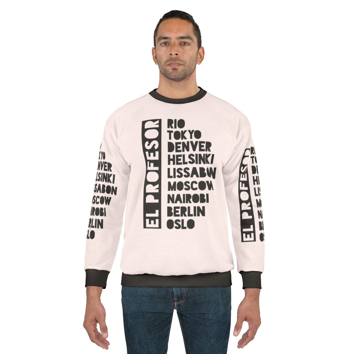 El Profesor' Black Text Premium Sweatshirt from Money Heist