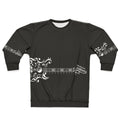 Electric guitar design on a cozy sweatshirt for music enthusiasts