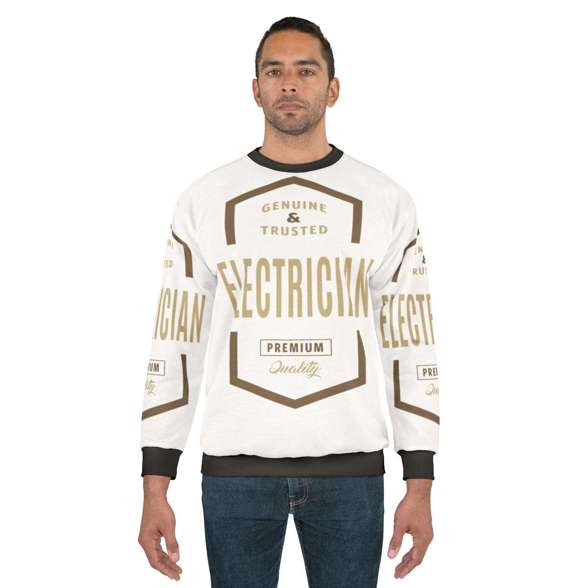 Electrician Sweatshirt with Electrical Worker Design