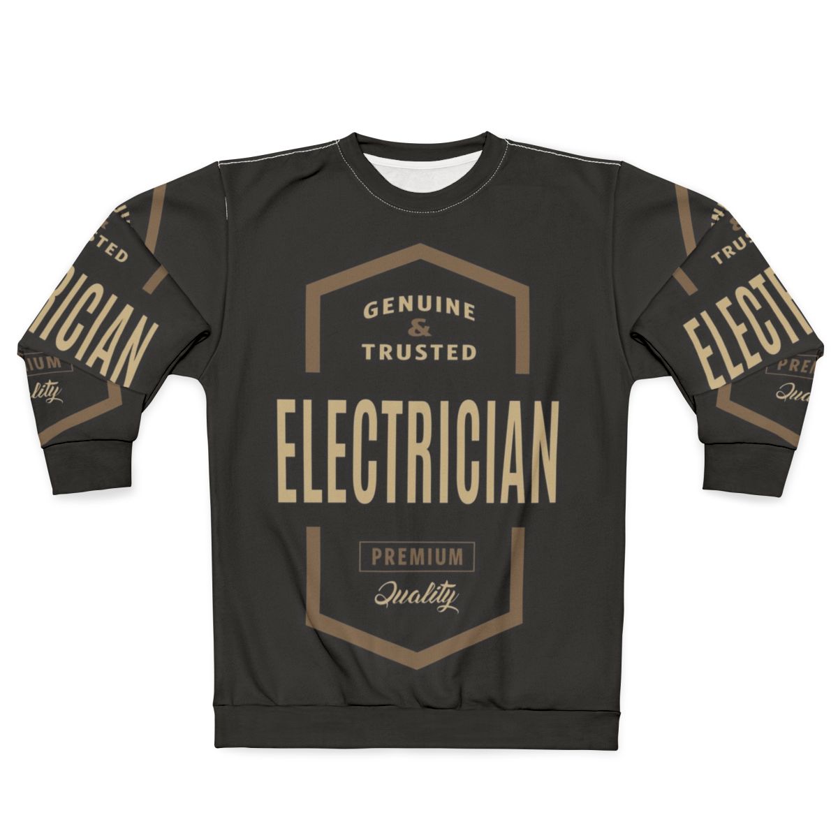 Electrician wearing a comfortable and durable sweatshirt for their profession