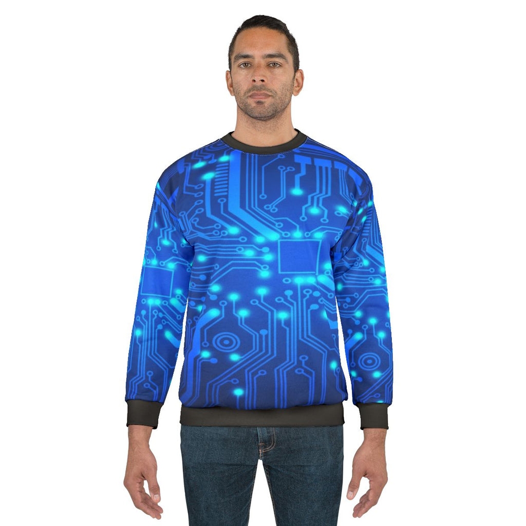 Electronic circuit design on a comfortable sweatshirt