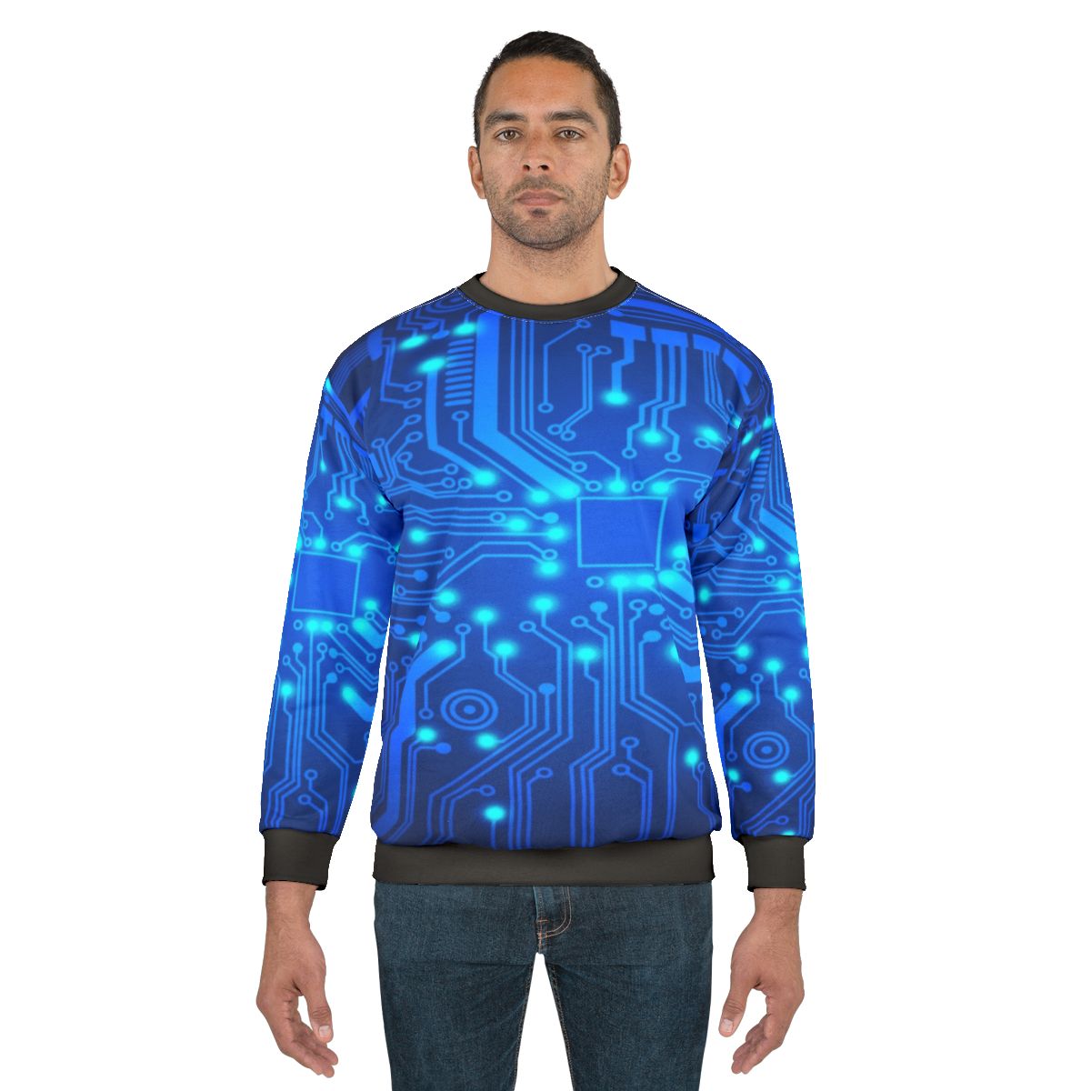 Electronic circuit design on a comfortable sweatshirt