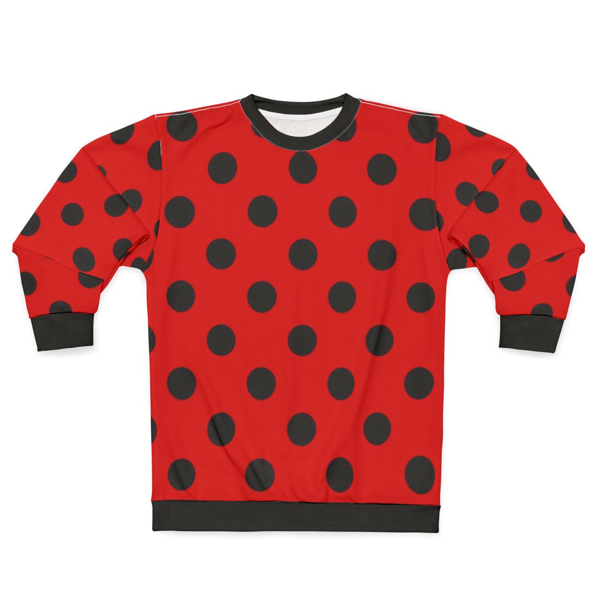 Oversized black and red polka dot sweatshirt
