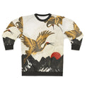 Elegant Flight Crane Sweatshirt with Nature and Landscape Design