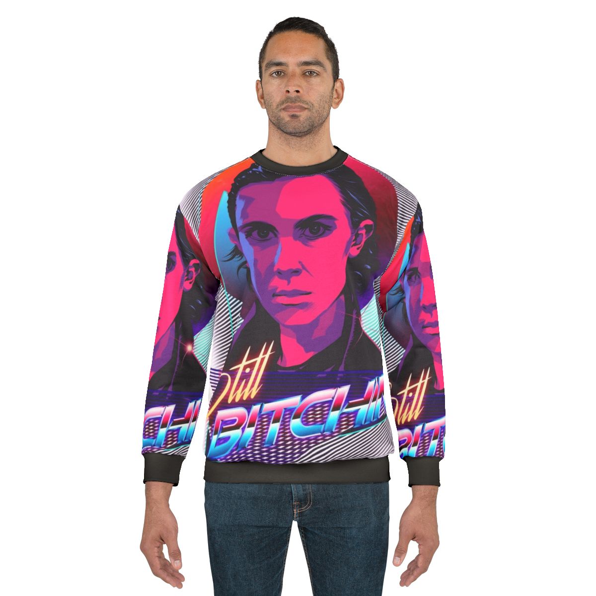 Retro Eleven Is Still Bitchin' Sweatshirt featuring Millie Bobby Brown from Stranger Things