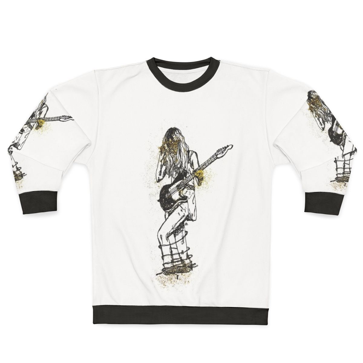 Ellie women's indie rock sweatshirt with guitar and wolf alice design