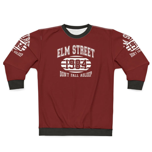 Elm Street College Sweatshirt with Freddy Krueger and Nightmare on Elm Street design