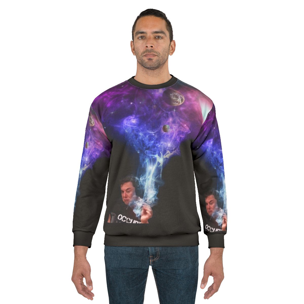 Elon Musk Smoking Weed in Space Sweatshirt