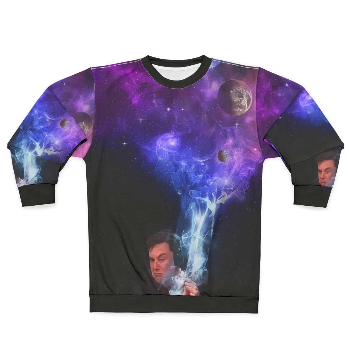 Elon Musk Smoking the Universe Cosmic Sweatshirt