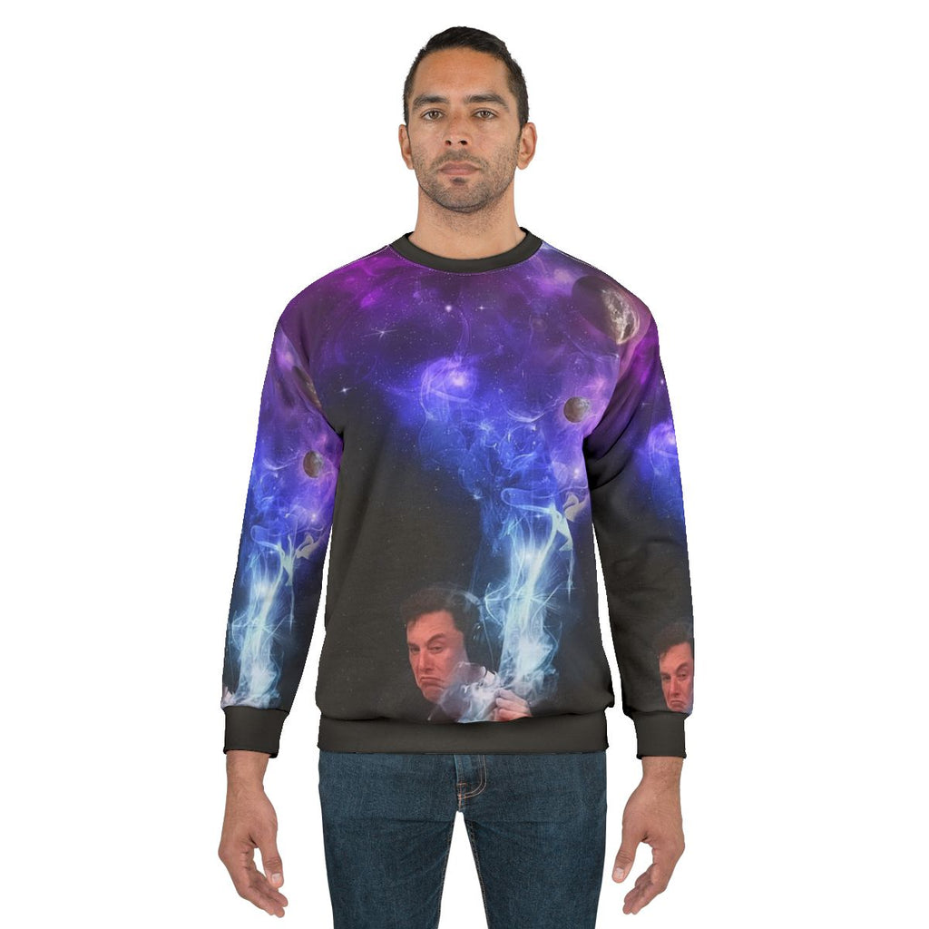 Elon Musk Smoking the Universe Cosmic Sweatshirt