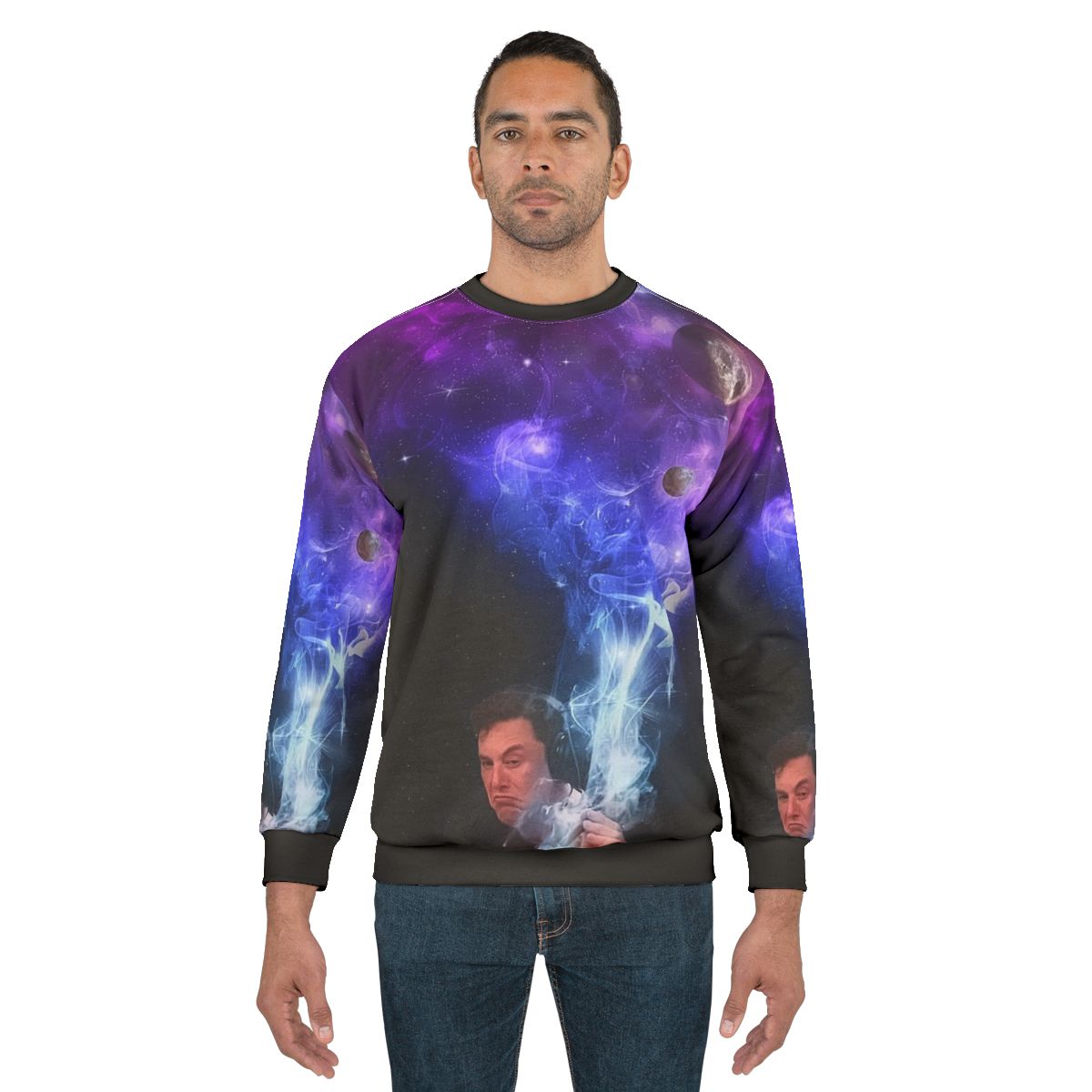 Elon Musk Smoking the Universe Cosmic Sweatshirt