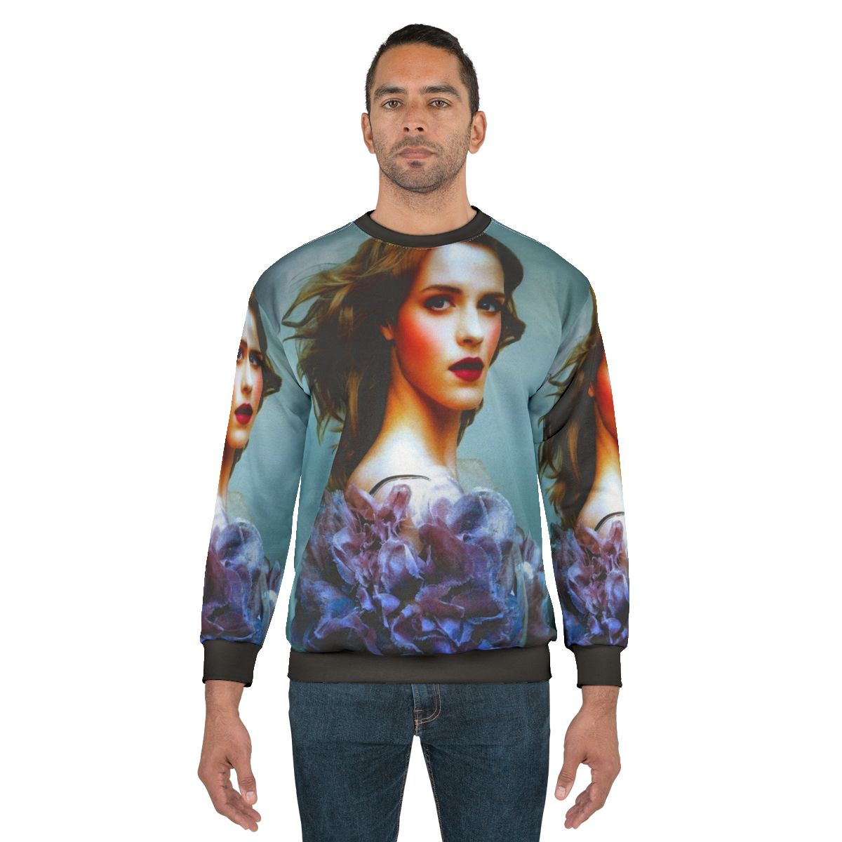 Emma Watson wearing a "The Perks of Being a Wallflower" themed sweatshirt