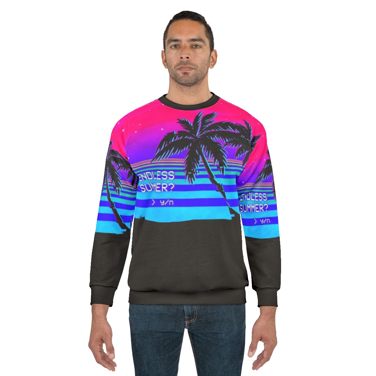 Vaporwave Sweatshirt with 80s 90s Miami Aesthetic