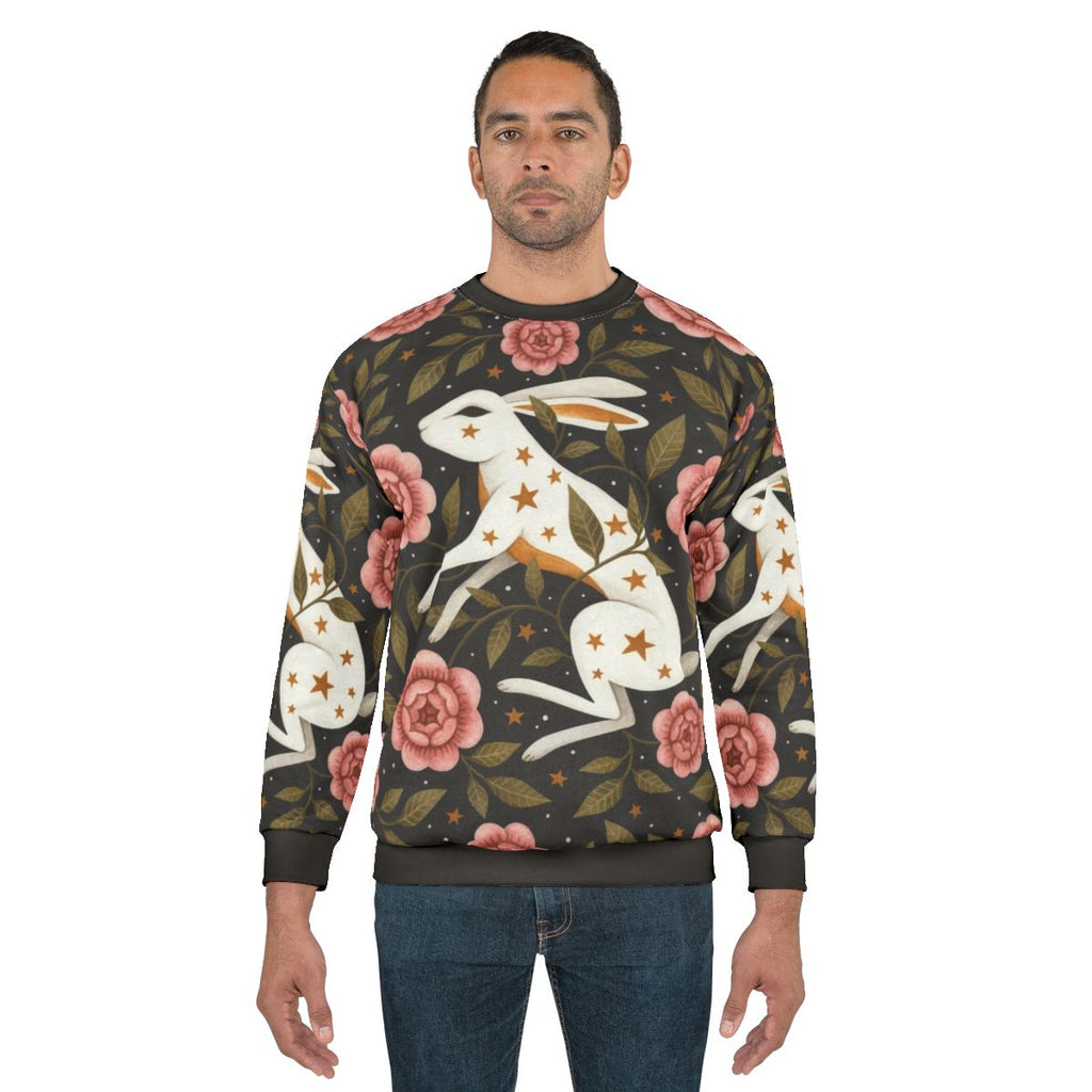 Entangled sweatshirt with rabbit and floral design