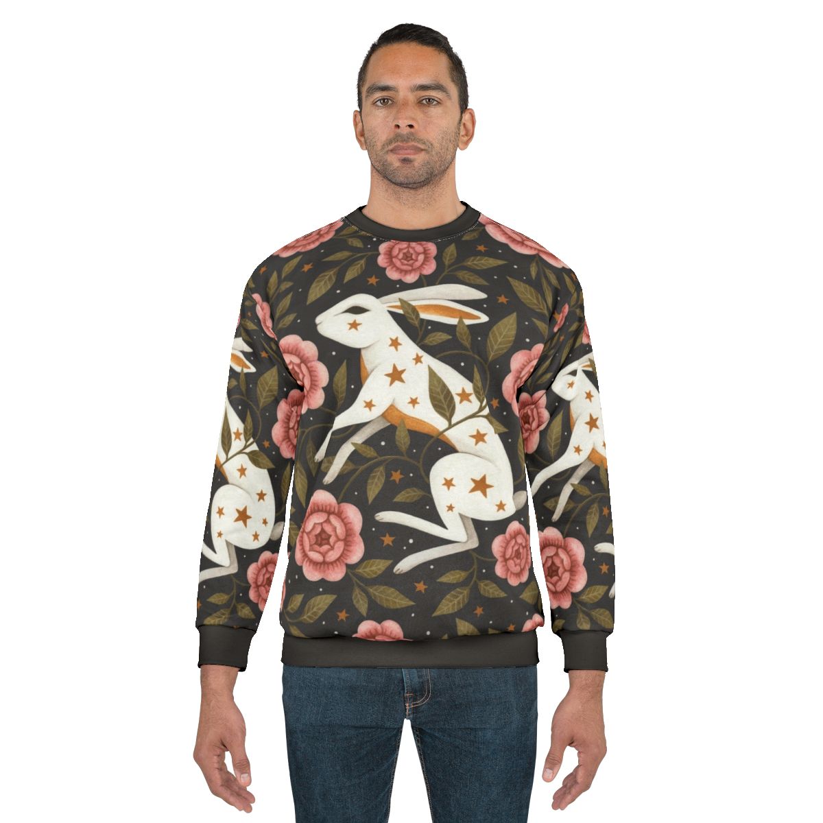 Entangled sweatshirt with rabbit and floral design