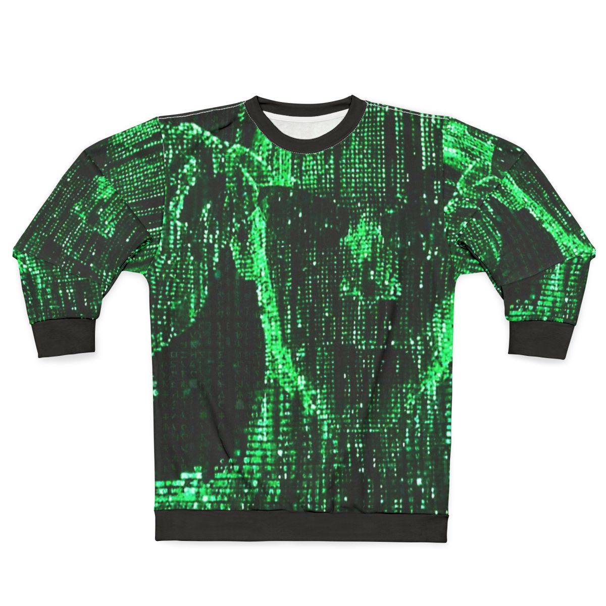 Matrix Sweatshirt featuring digital rain and classic sci-fi design