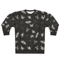 Entomologist Nightmares Sweatshirt featuring a black and white bug pattern design