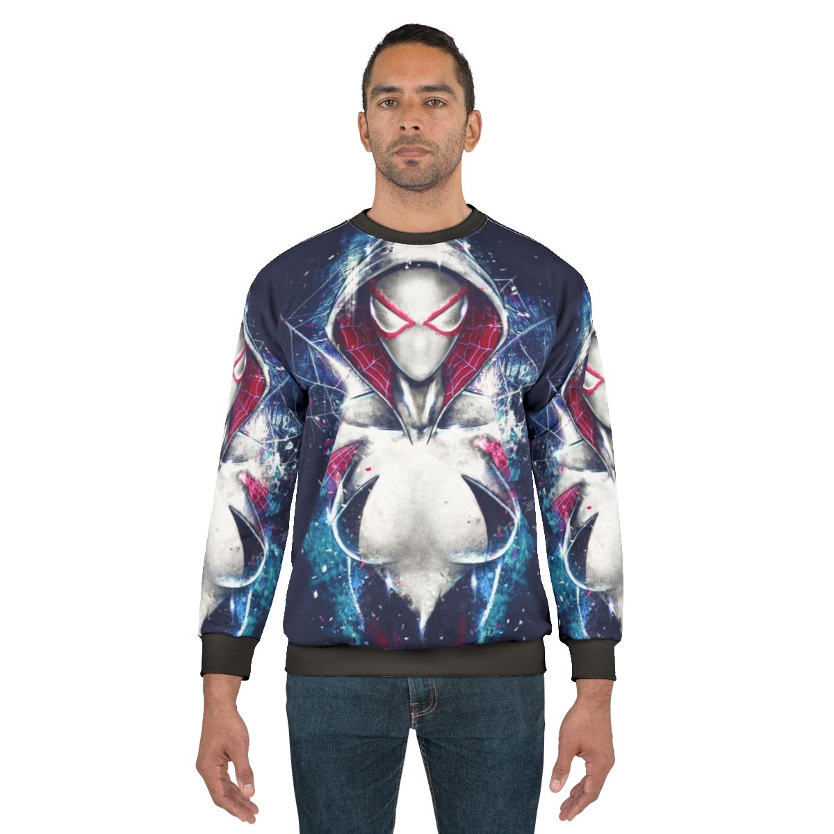Spider Gwen Sweatshirt featuring a graphic design of the popular Marvel character
