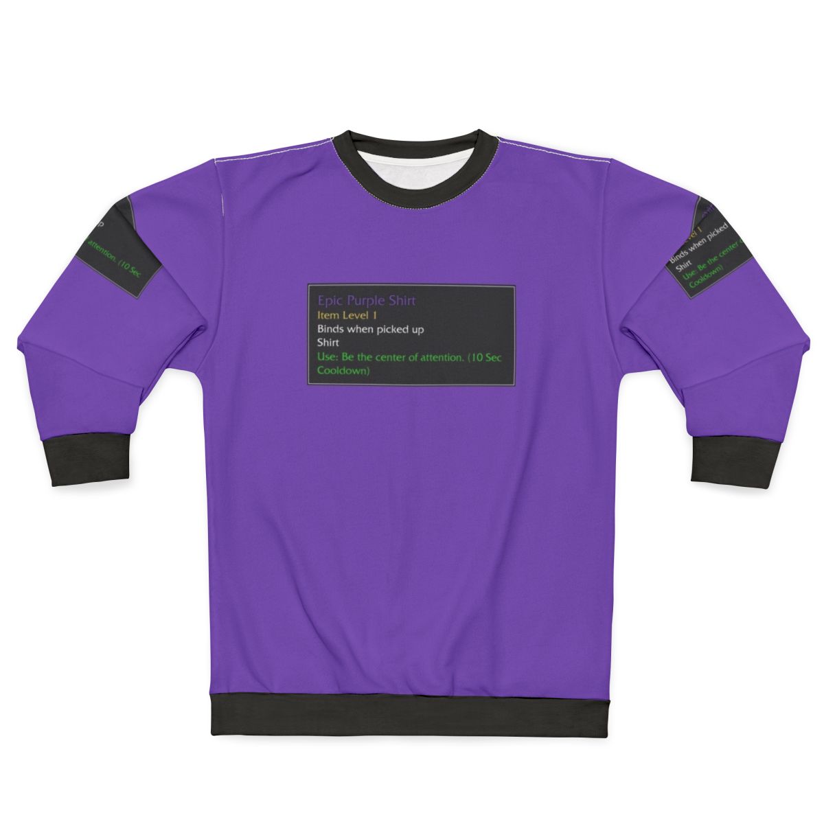Epic purple World of Warcraft themed sweatshirt