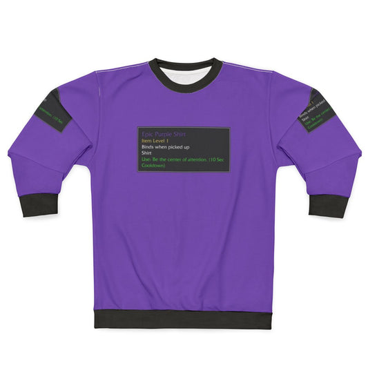 Epic purple World of Warcraft themed sweatshirt