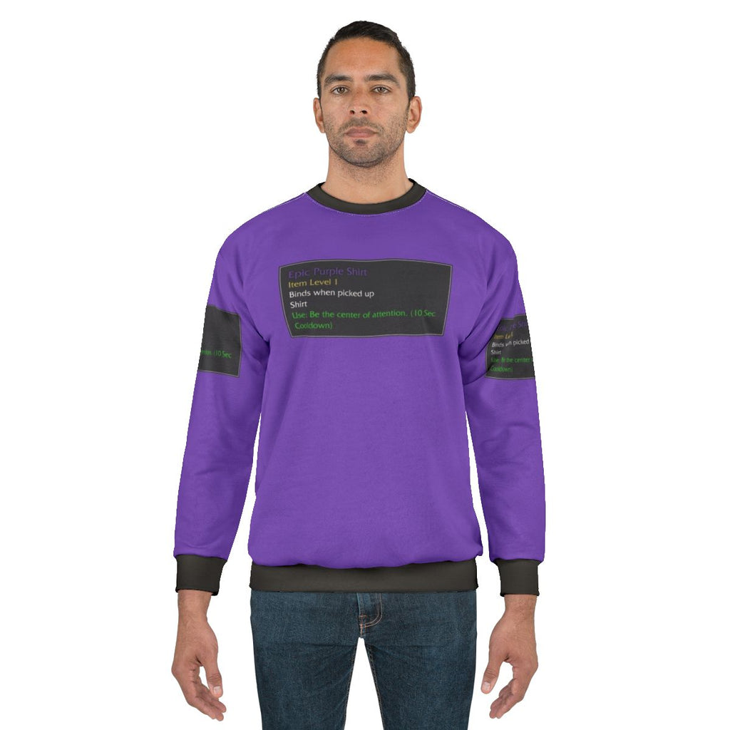 Epic purple World of Warcraft themed sweatshirt