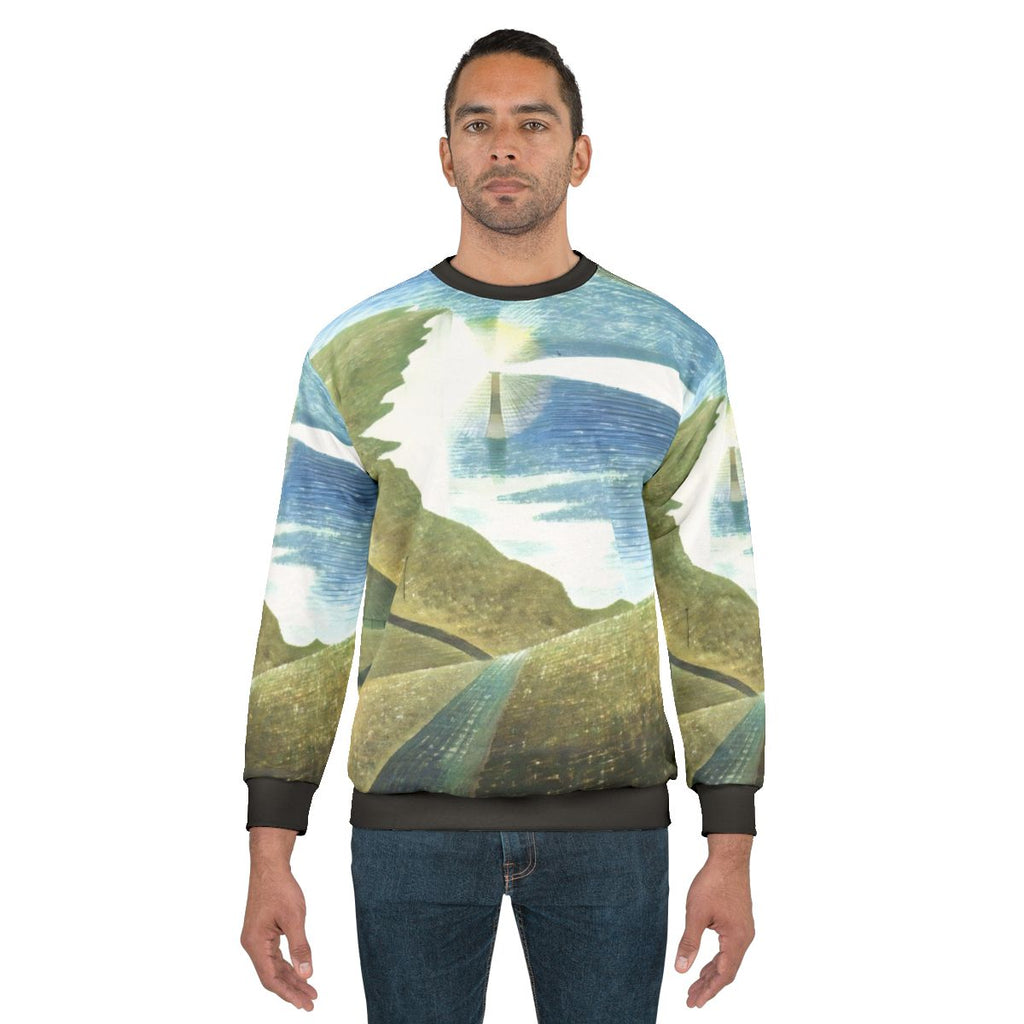 Vintage-style sweatshirt featuring artwork by renowned British artist Eric Ravilious