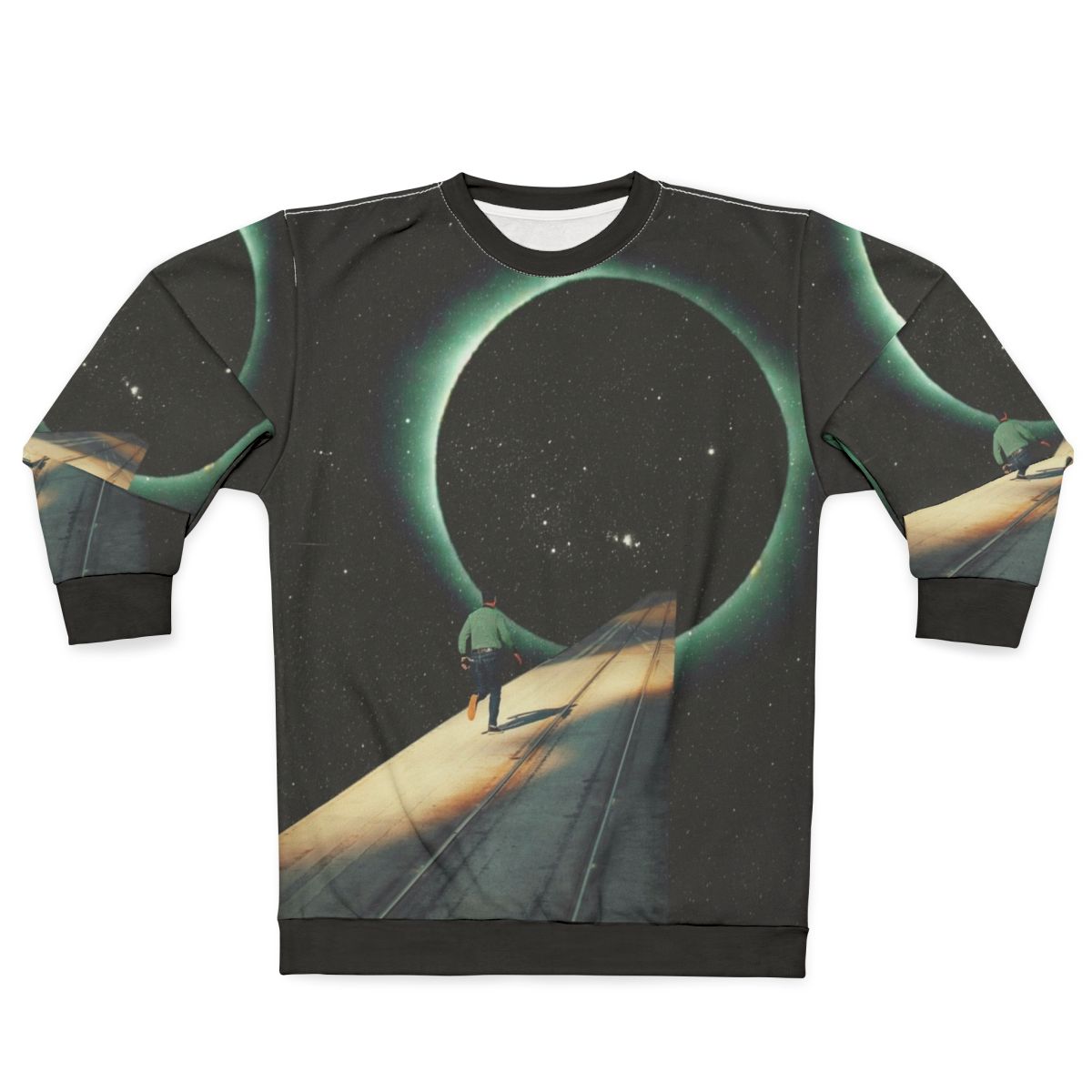 Escaping Into The Void Surreal Space Sweatshirt by Frank Moth