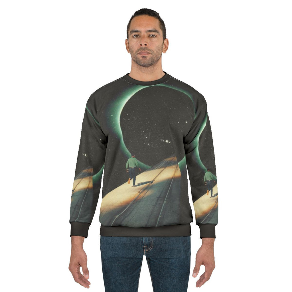 Escaping Into The Void Surreal Space Sweatshirt by Frank Moth