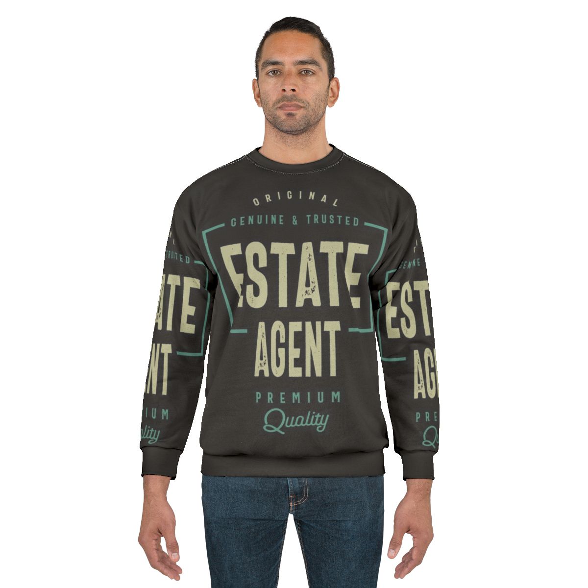 Estate Agent Sweatshirt with Typographic Design