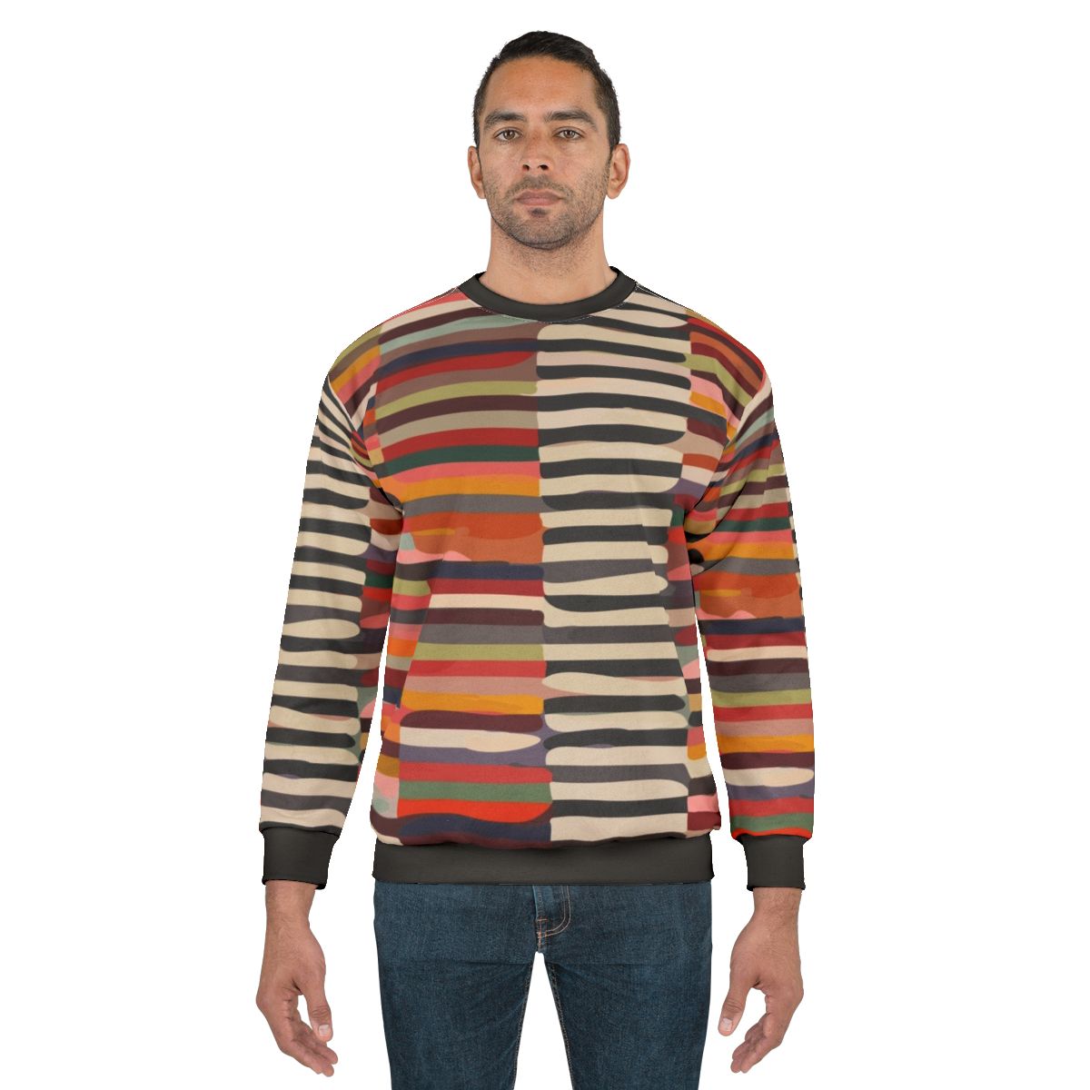 Scandinavian pattern ethnic sweatshirt with modern minimalist design