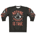 Assassin's Creed gaming sweatshirt with eternal motto design