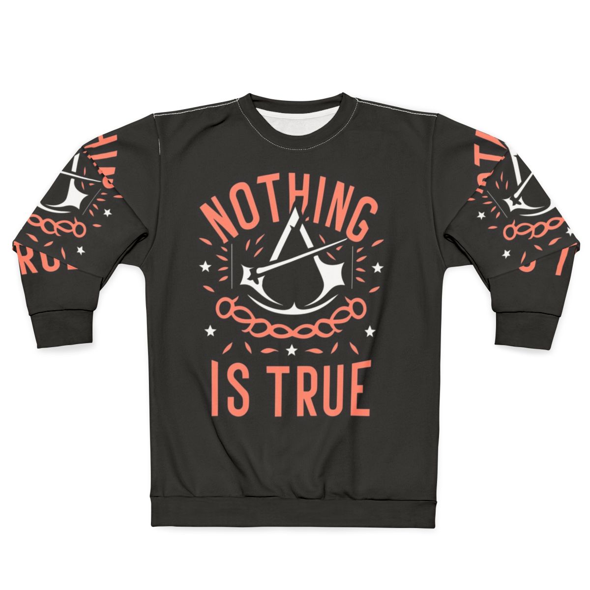 Assassin's Creed gaming sweatshirt with eternal motto design
