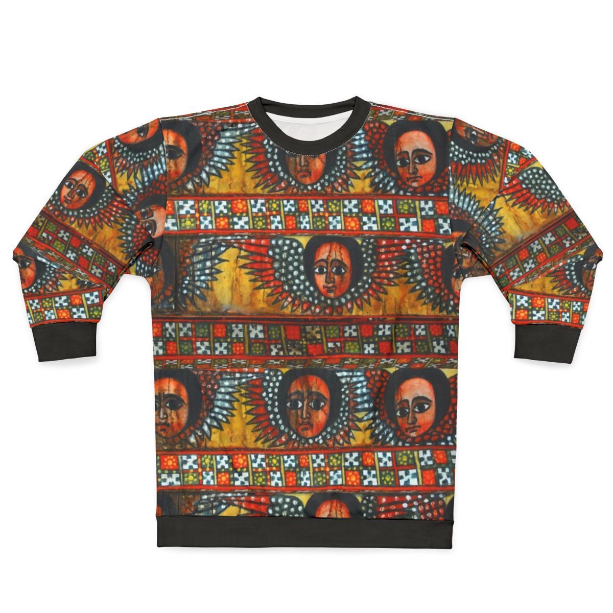 Colorful Ethiopian Sweatshirt with Cultural Imagery