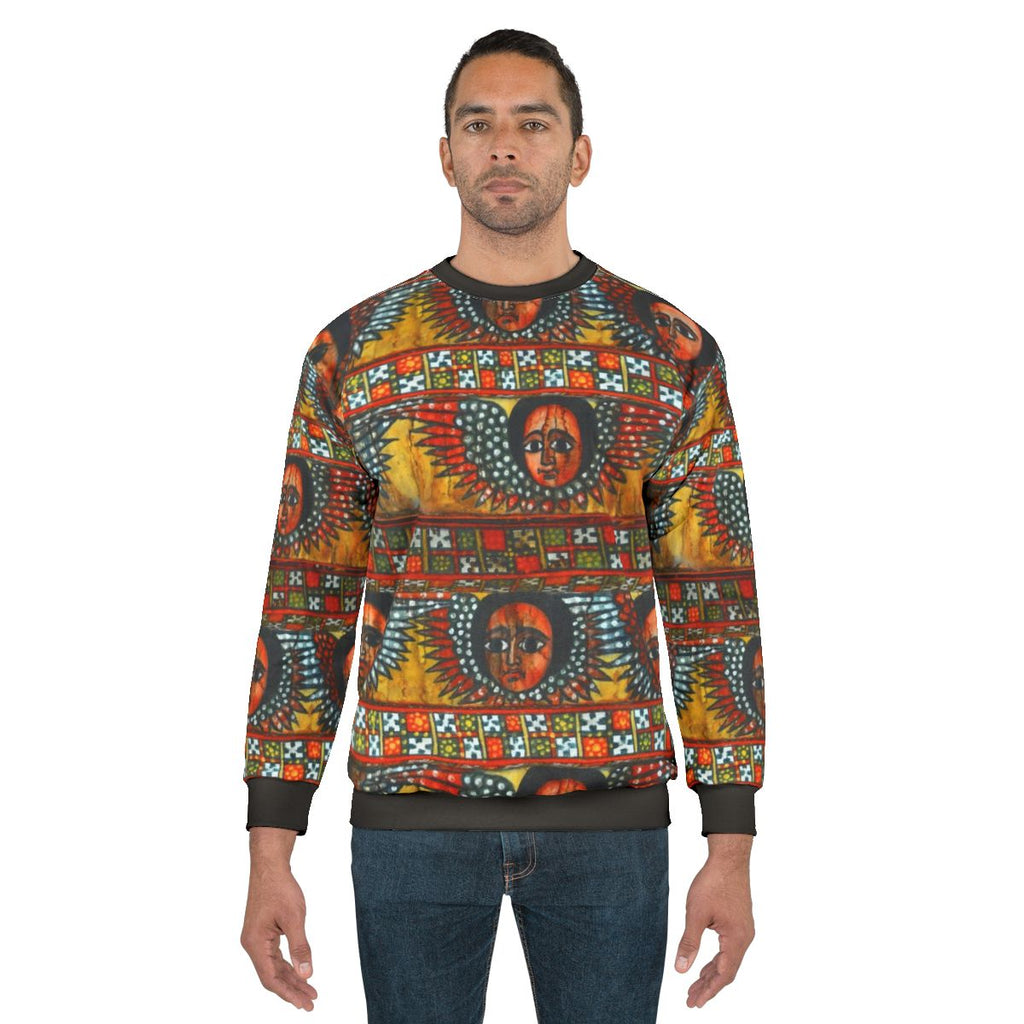 Colorful Ethiopian Sweatshirt with Cultural Imagery