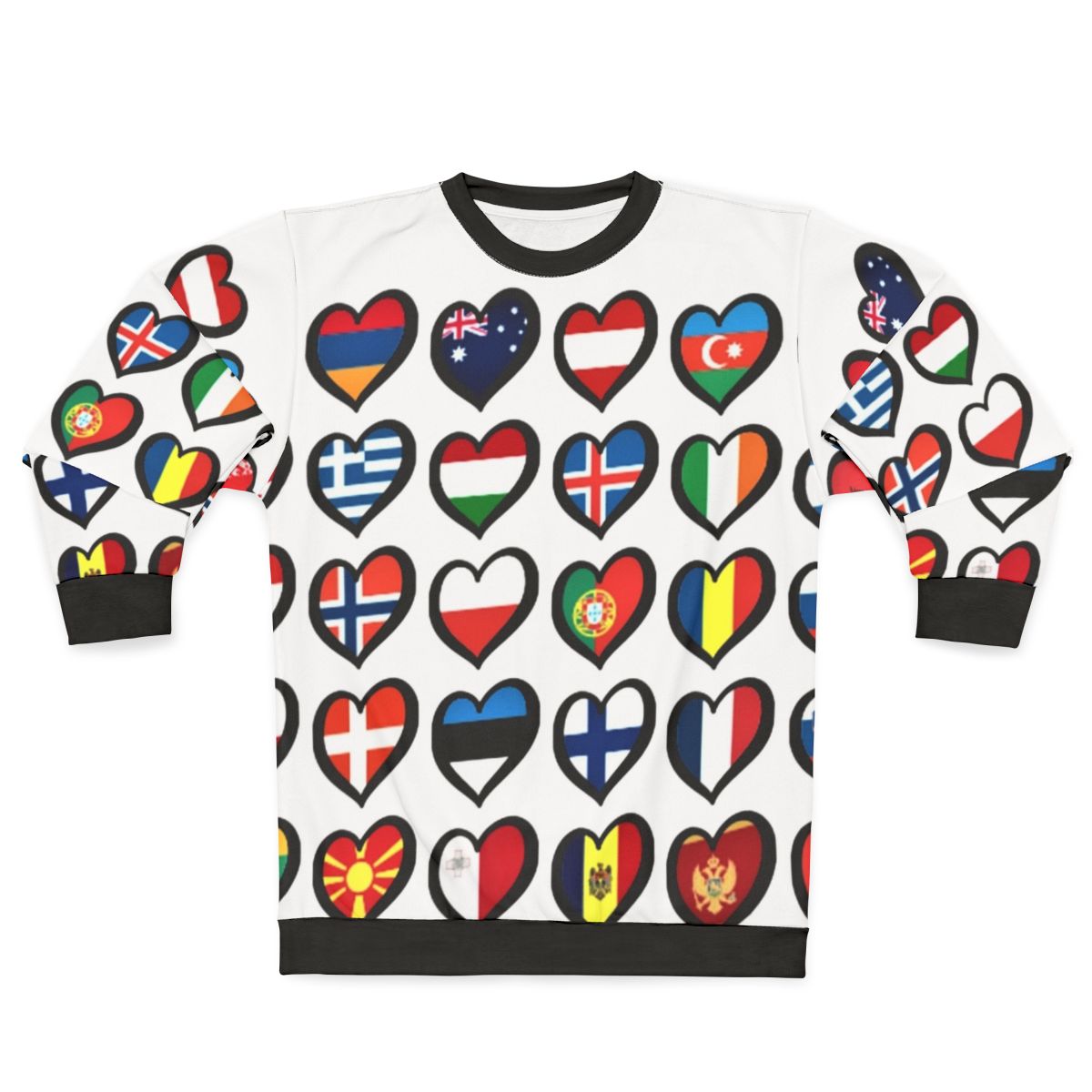 Eurovision Song Contest Flags and Hearts ESC Sweatshirt