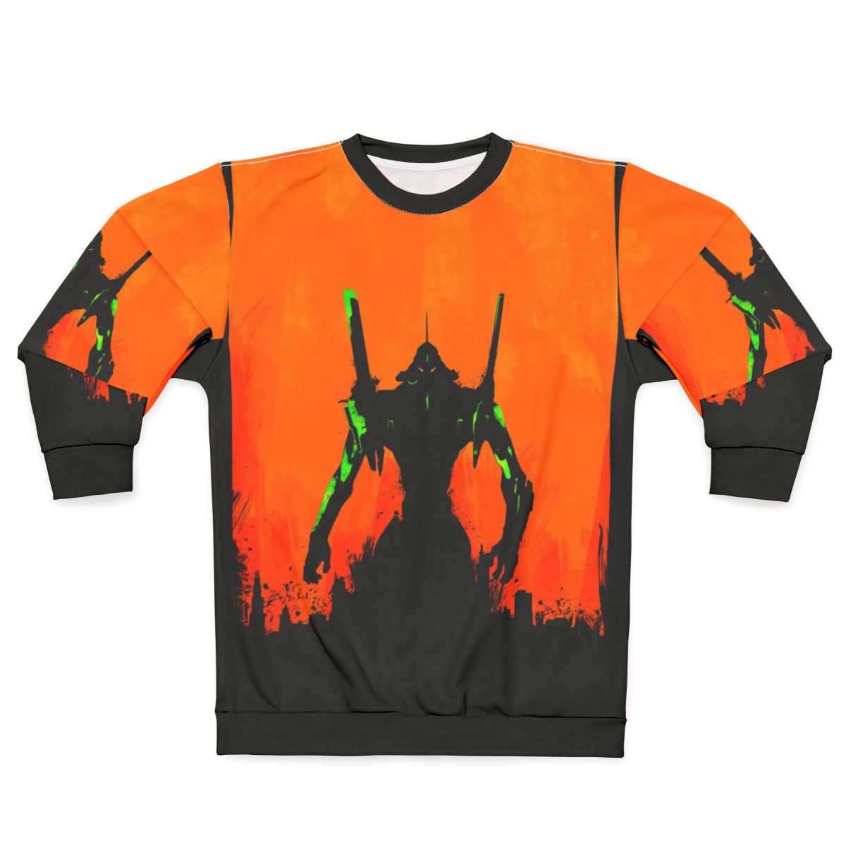 Evangelion Silhouette Sweatshirt featuring minimalist robot design