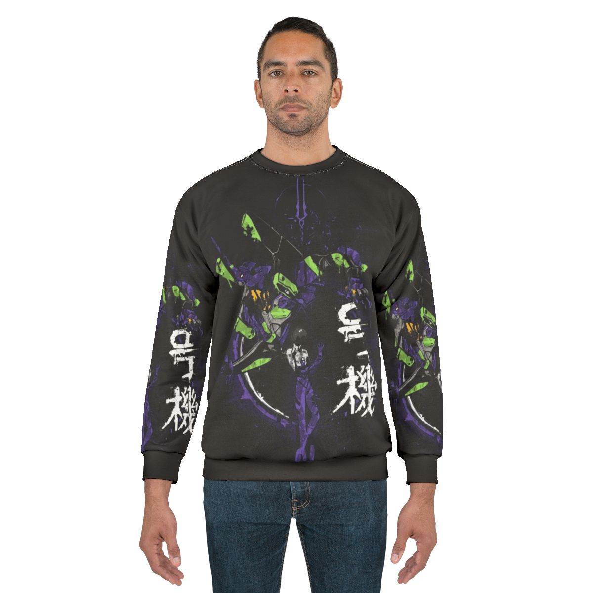 Neon Genesis Evangelion Eva Unit 01 Graffiti Style Sweatshirt