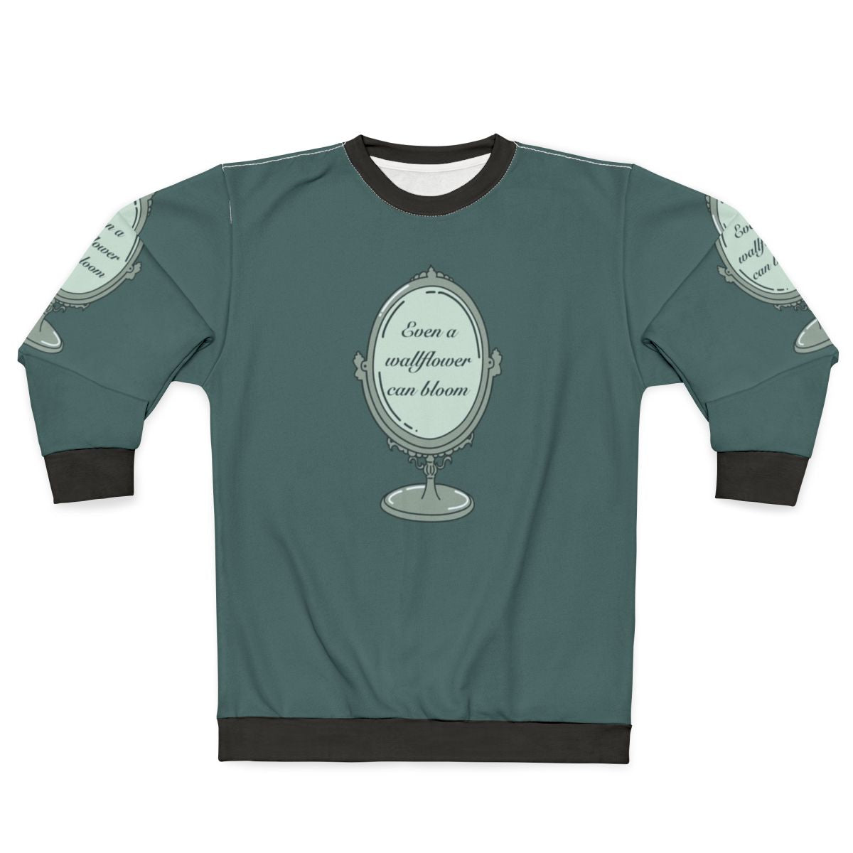 Bridgerton inspired floral sweatshirt with the text "Even A Wallflower Can Bloom"