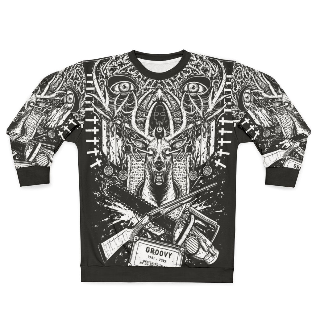 Evil Dead Ash Williams Groovy Silhouette Sweatshirt