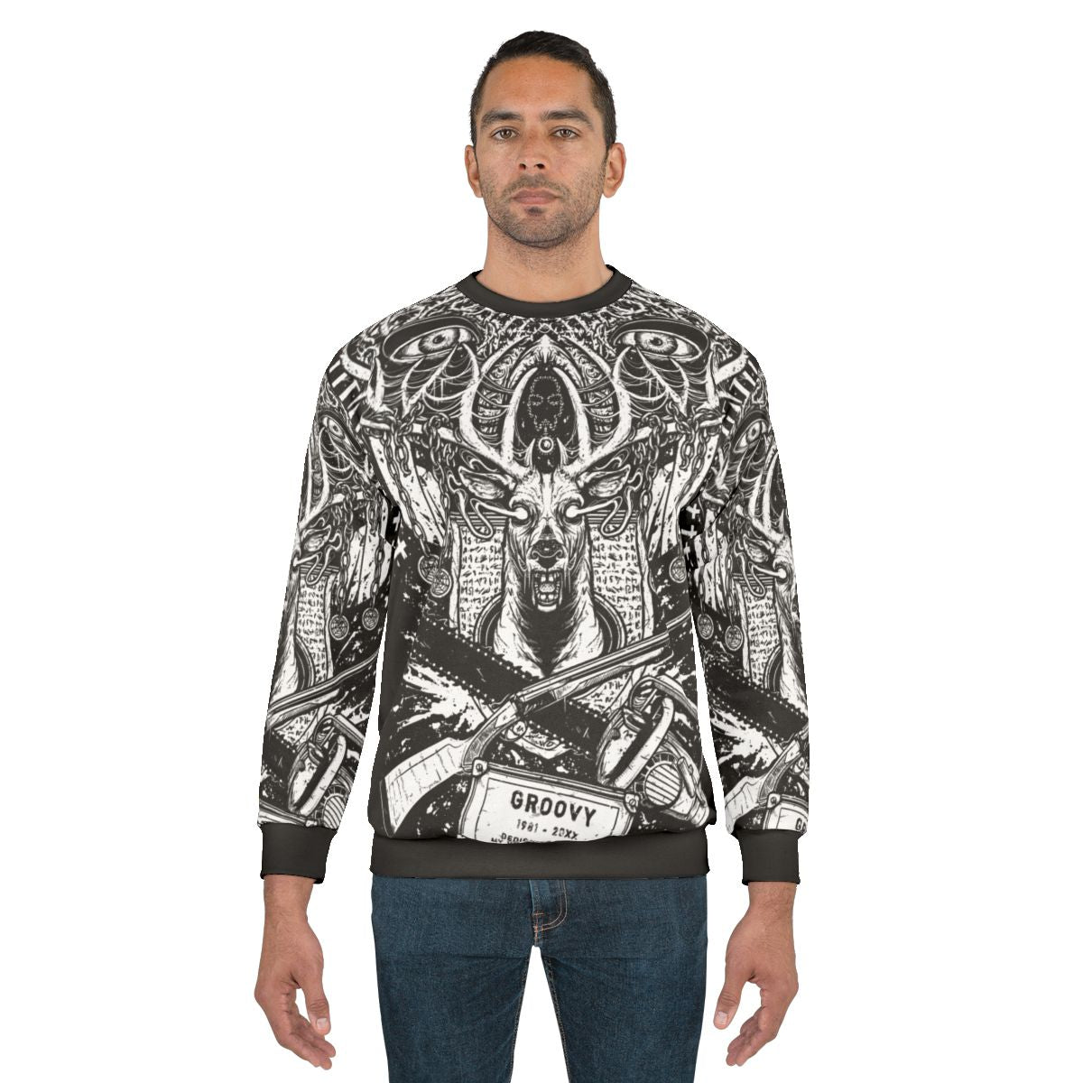 Evil Dead Ash Williams Groovy Silhouette Sweatshirt