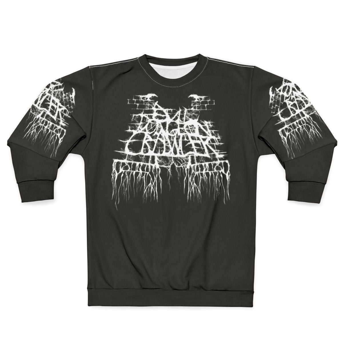 Evil Dungeon Crawler Black Metal Band Logo White Sweatshirt