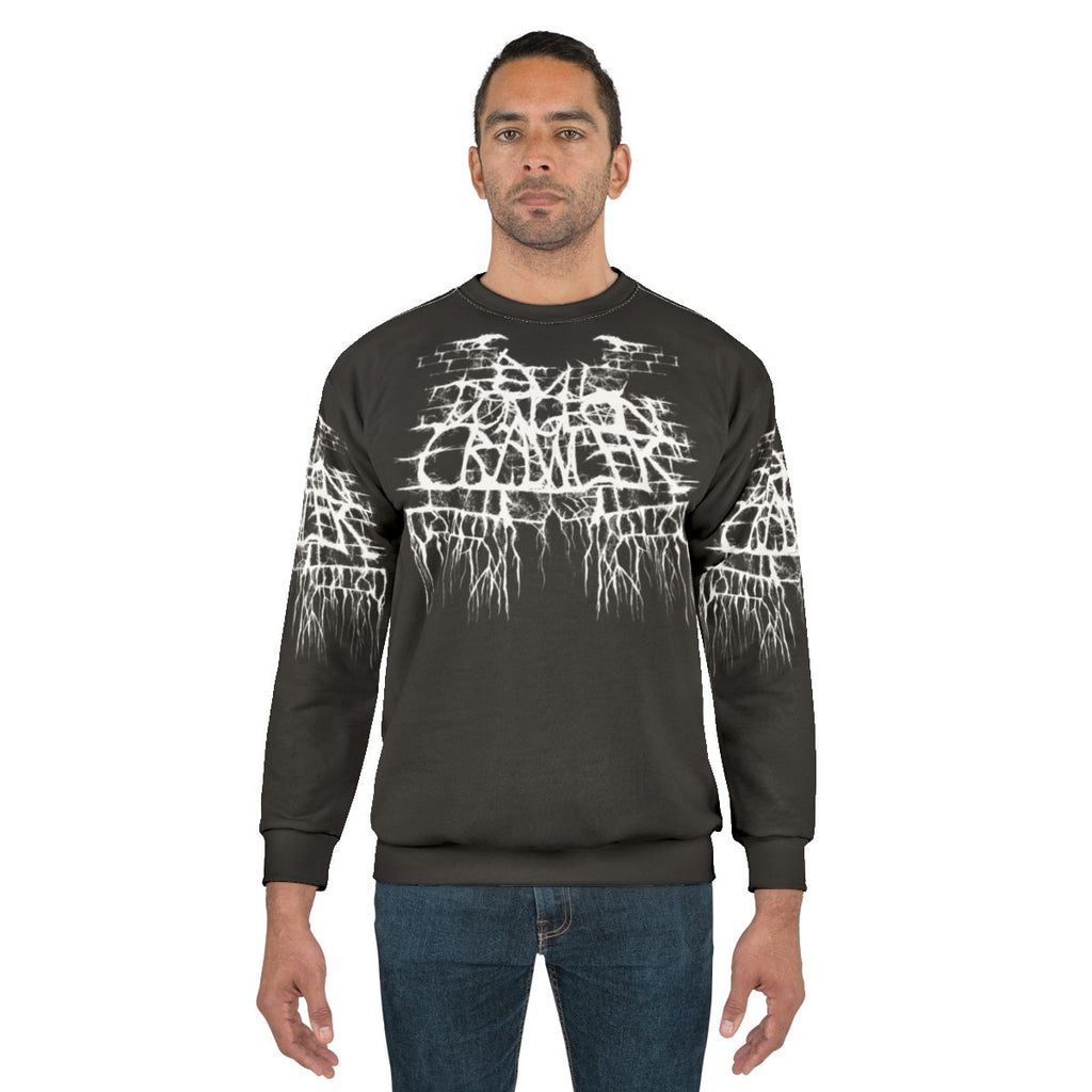 Evil Dungeon Crawler Black Metal Band Logo White Sweatshirt