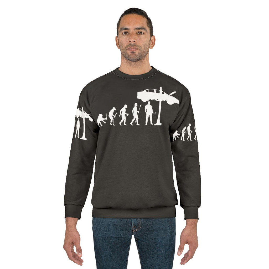Evolution of man and mechanic funny sweatshirt