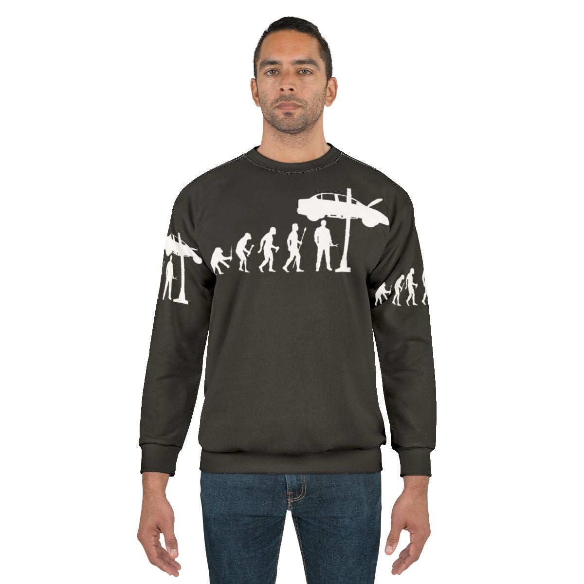 Evolution of man and mechanic funny sweatshirt