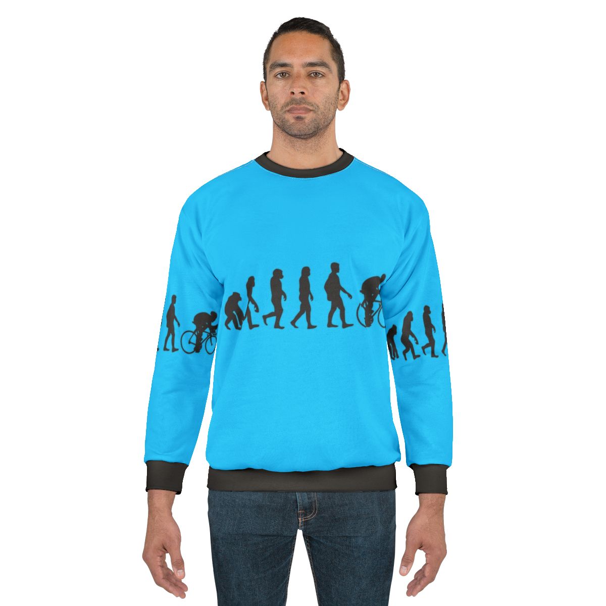 Evolve to Bike Sweatshirt - Cycling Darwin Theory Graphic